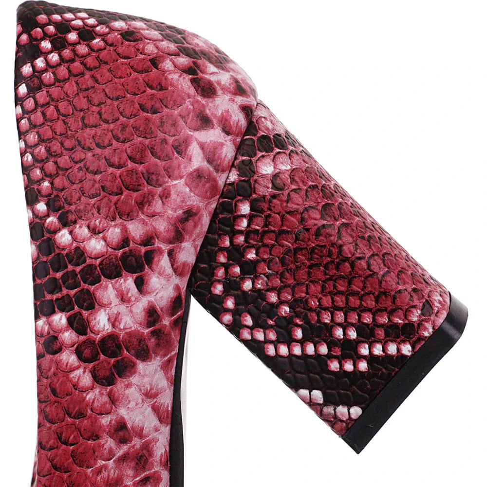 Selene Snake-Embossed Pumps