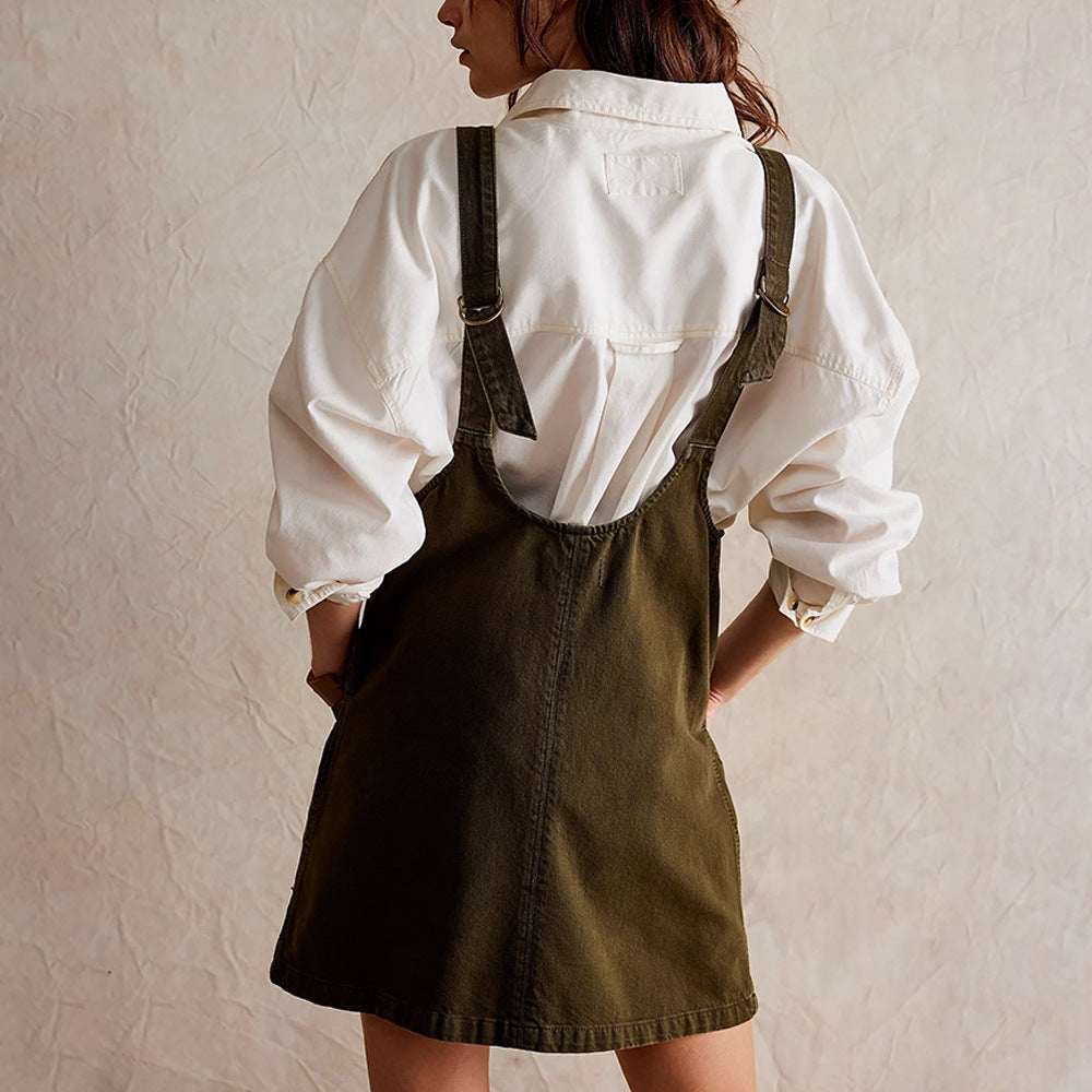 Amara Denim Overall Dress