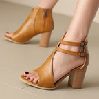 Selene Heeled Leather Sandals