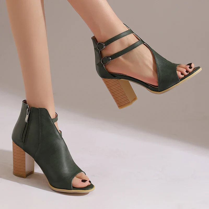 Selene Heeled Leather Sandals