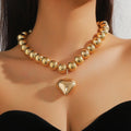 Contour Pendant Bead Necklace