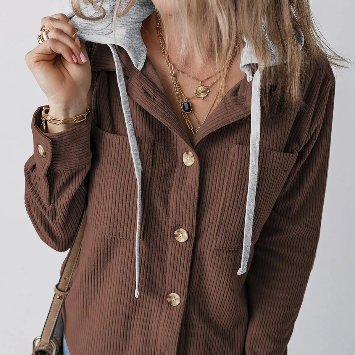 Weekend Hooded Button Shirt
