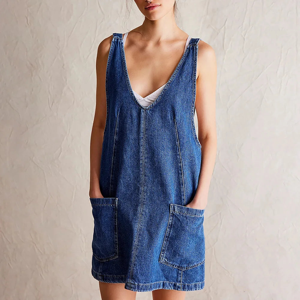 Amara Denim Overall Dress