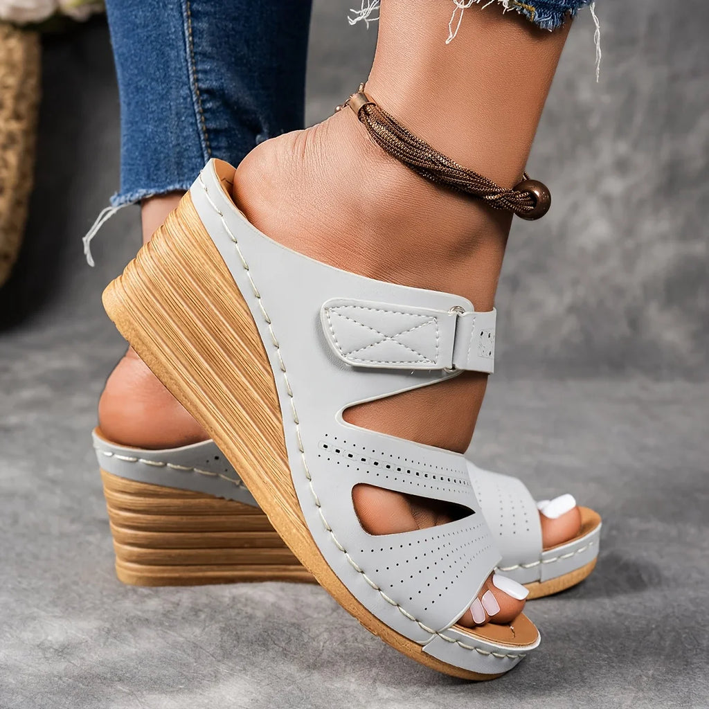 Sandra Leather Wedge Sandal
