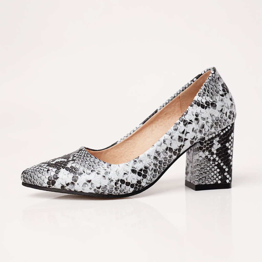 Selene Snake-Embossed Pumps