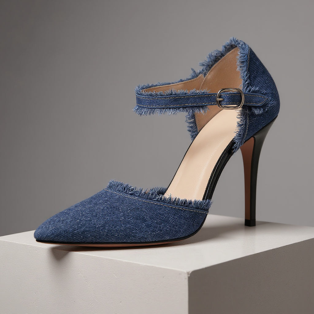 Dani Distressed Denim Stiletto