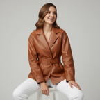 Bianca Belted Genuine Leather Jacket