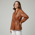 Bianca Belted Genuine Leather Jacket