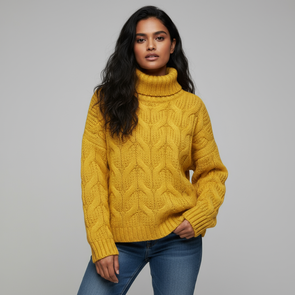 Stella Cable Knit Turtleneck