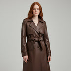 Lana Genuine Leather Trench Coat