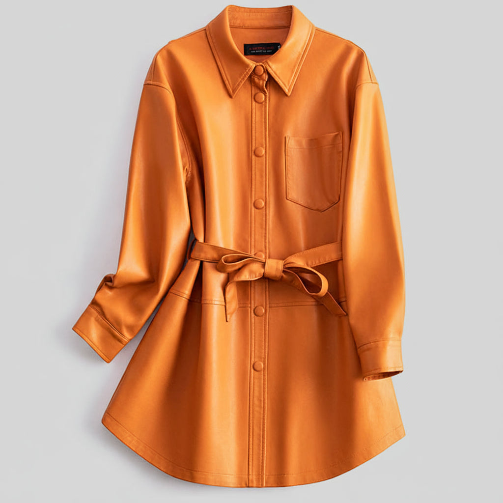 Lori Leather Shirt Jacket