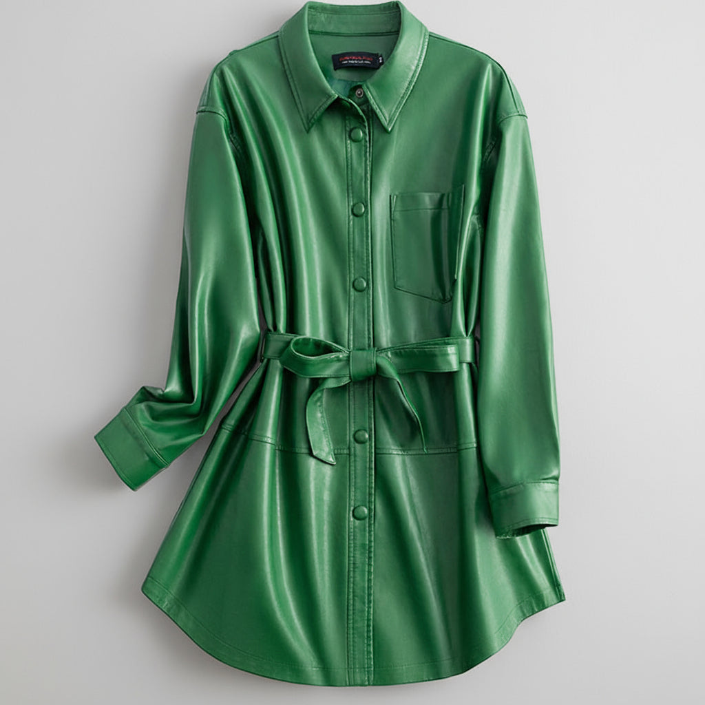 Lori Leather Shirt Jacket