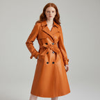 Lana Genuine Leather Trench Coat