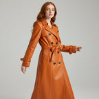 Lana Genuine Leather Trench Coat