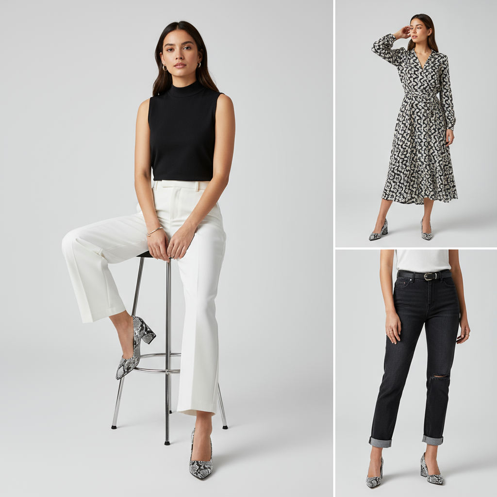 Selene Snake-Embossed Pumps