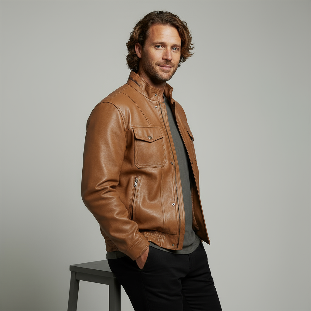 Calvin Leather Field Jacket